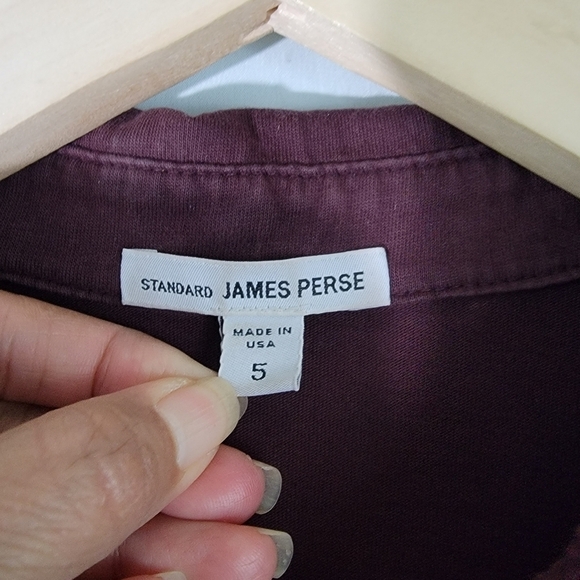 STANDARD James Perse Men's Polo Shirt Sz 5 Brown Short Sleeve USA Logo Cotton - Picture 9 of 10